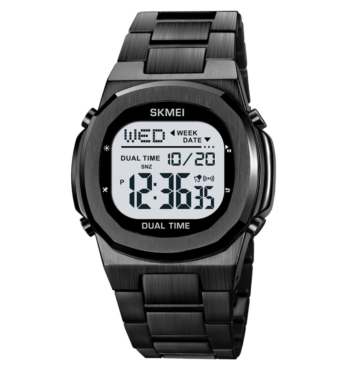 Reloj Skmei 2004BKWT Digital Unisex Negro con Pantalla Blanca - Negro 