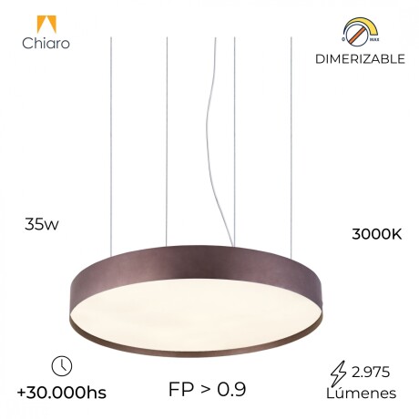 Luminaria Led circular marrón cepillado 35W dimerizable, 45cm Luminaria Led circular marrón cepillado 35W dimerizable, 45cm