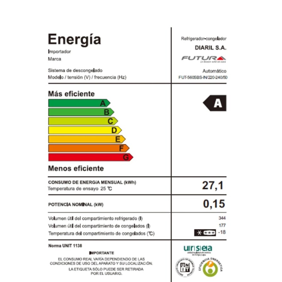 Heladera Side By Side Futura Inverter FUT-560SBS-IN 521 L Heladera Side By Side Futura Inverter FUT-560SBS-IN 521 L