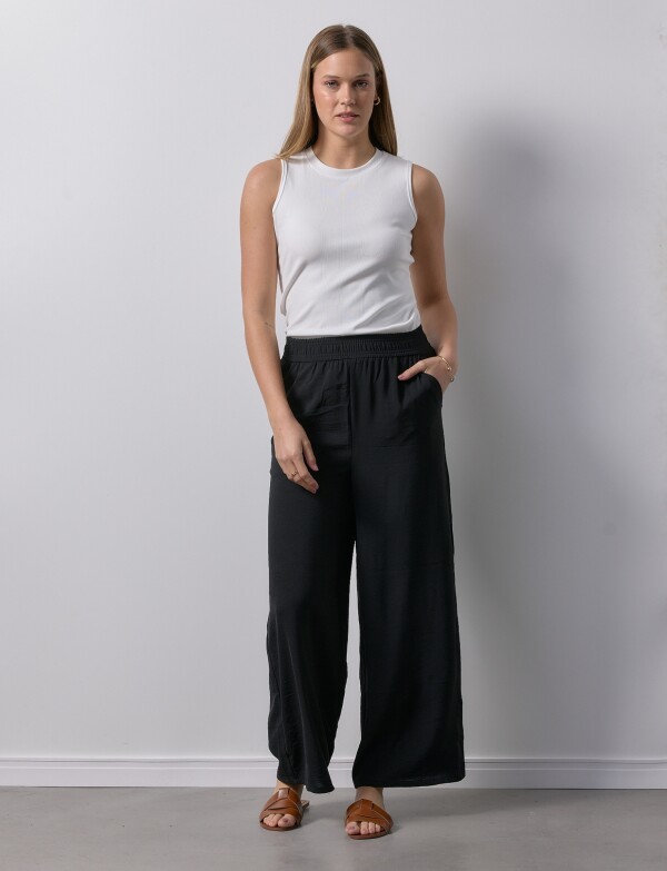 Pantalon Wide Leg Solid NEGRO
