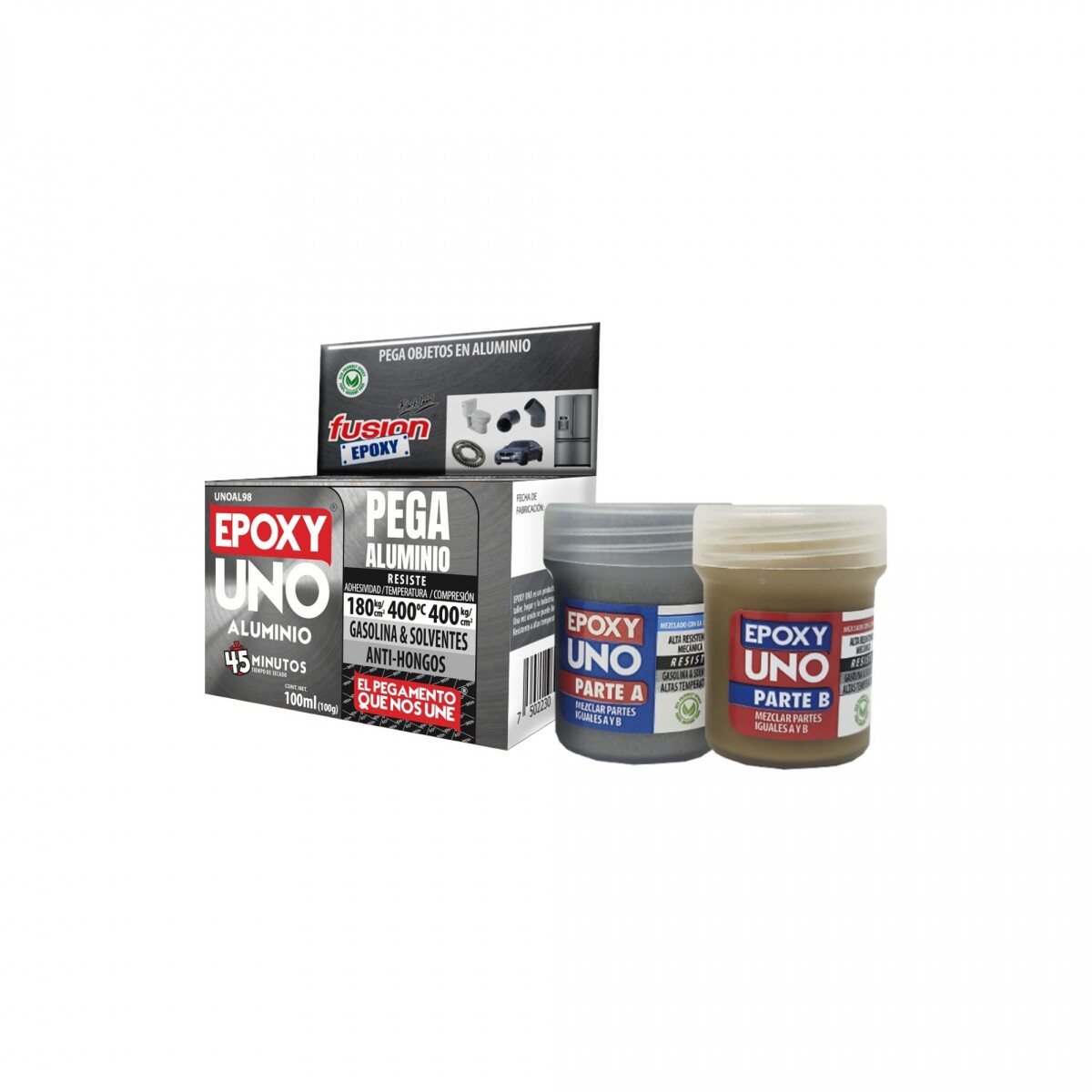 Epoxy Uno Aluminio 100g Kit 