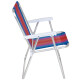 Silla Alta Aluminio Clásica A Rayas NARANJA/AZUL