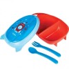 vianda tupper y cubiertos space cohete BUBA azul