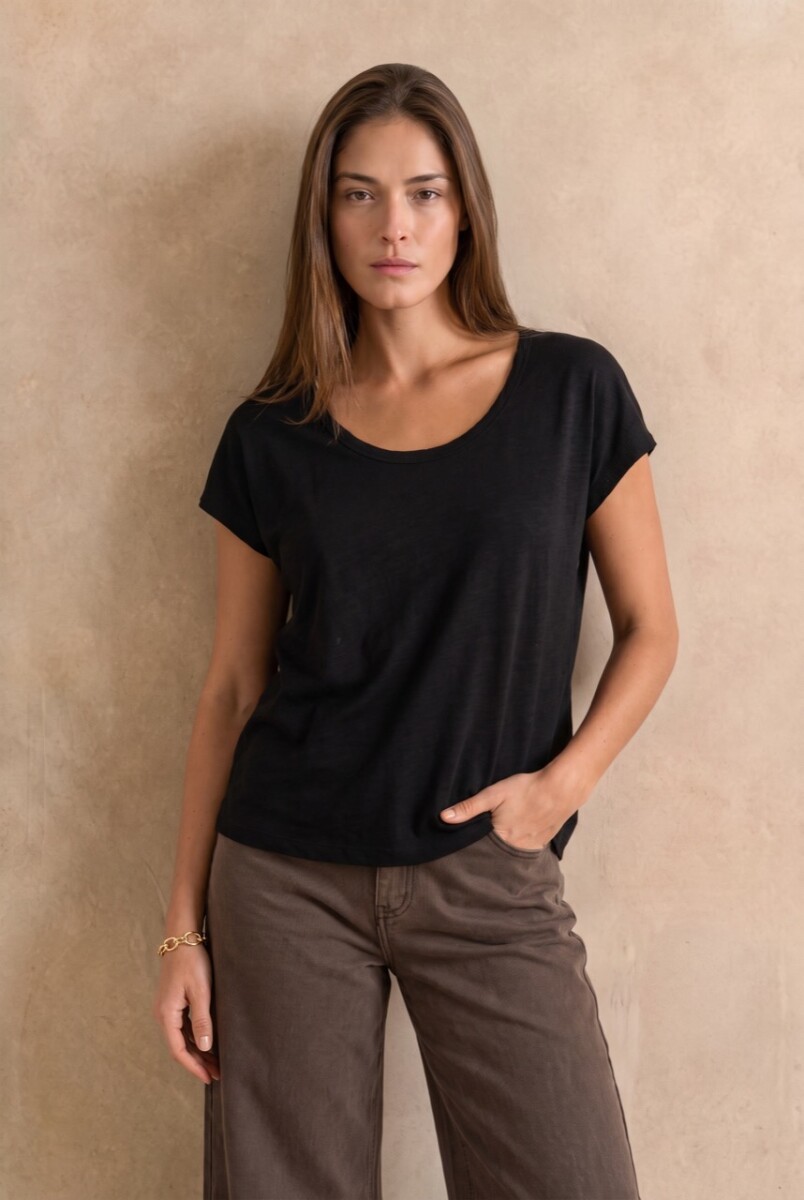Remera Algodón Flame - Negro 