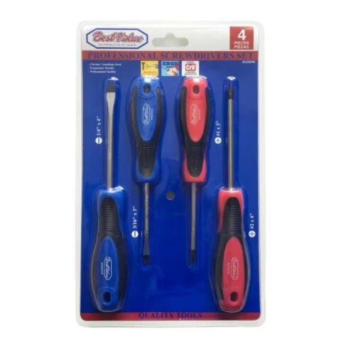 JGO DESTORNILLADORES - 4PZ CRV PHILIPS Y PLANO ERGONÓMICO Jgo Destornilladores - 4pz Crv Philips Y Plano Ergonómico