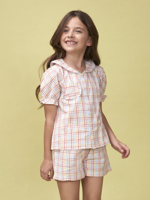 Pijama Cuadros Blanco