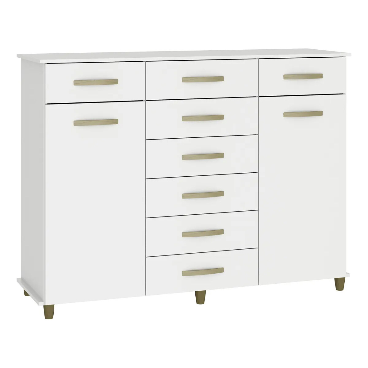 Comoda cajonera 8 cajones 2 puertas - BLANCO 
