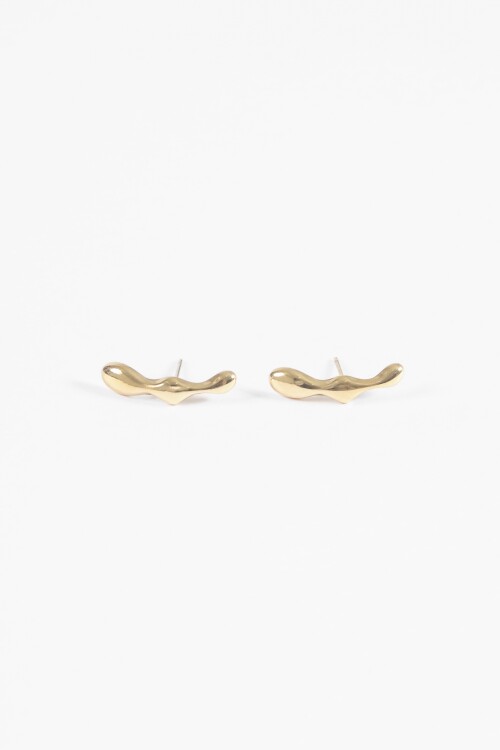 Aros pasante acero irregular dorado