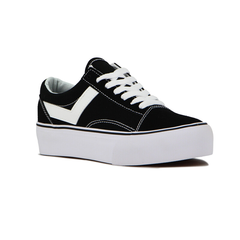 Pony Champion Plataforma Casual Lona-gamuza Unisex - Negro Negro