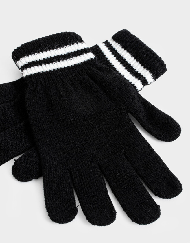 Guantes Varios Clasico Guantes Tejidos Varsity - Negro