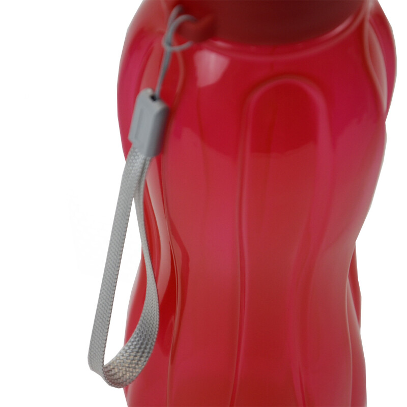 Botella caramañola plástica con tapón 600 ml ROJO