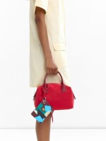 Bolso Tote Textura Suave Con Colgante rojo