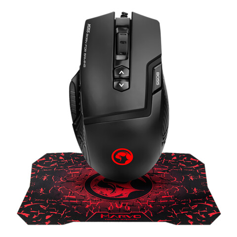 Combo Gamer USB Marvo: Mouse + Mousepad 6400dpi M355G1 Unica