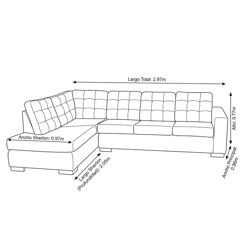 ESQUINERO OSLO 3PZAS - CRUDO 305530 (CD) Unica