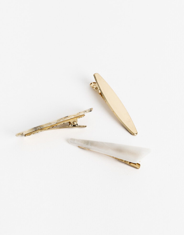 Horquillas con Accesorios Acrilico Set De Hebillas - Combinacion Multicolor