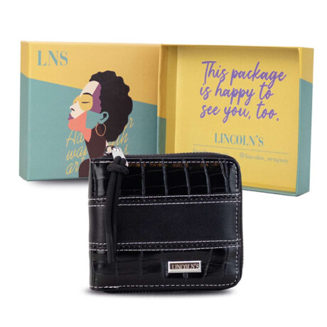 Billetera Candela Croco Negro