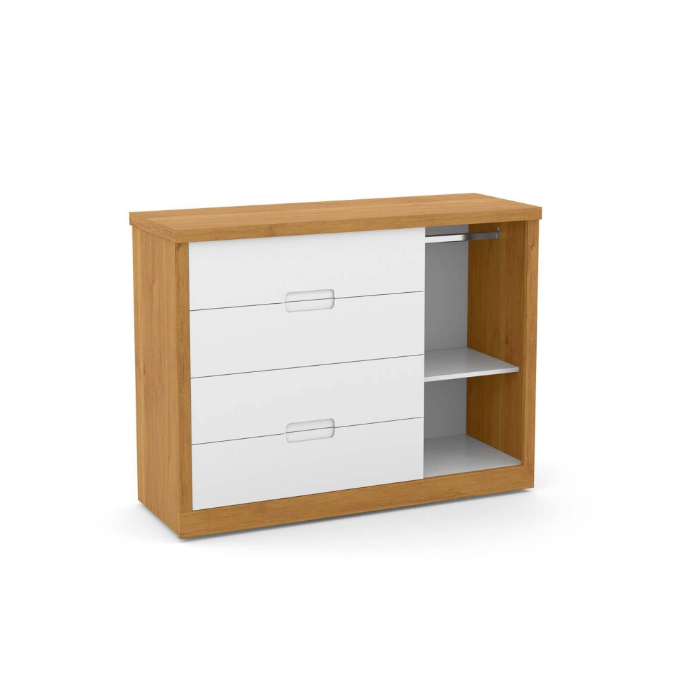 CÓMODA CAJONERA 4 CAJONES MDF-Y-MADERA BLANCO TUTTO