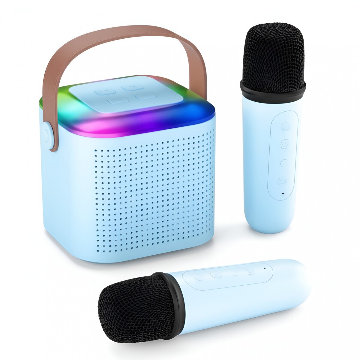 Microfono Karaoke Musical Parlante Inalambrico Infantil - Color Celeste 