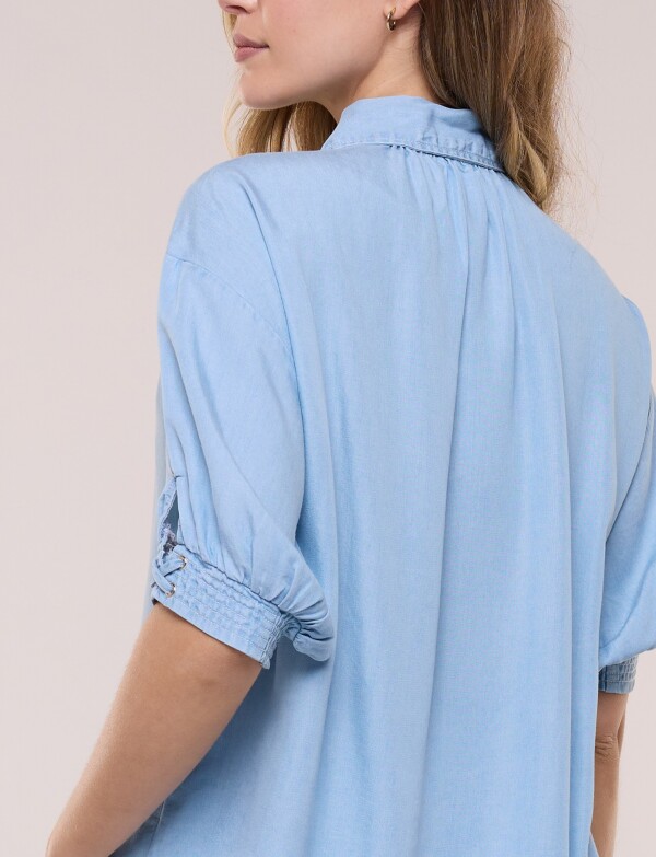Camisa Mangas Abullonadas Y Detalle Smock JEAN CLARO