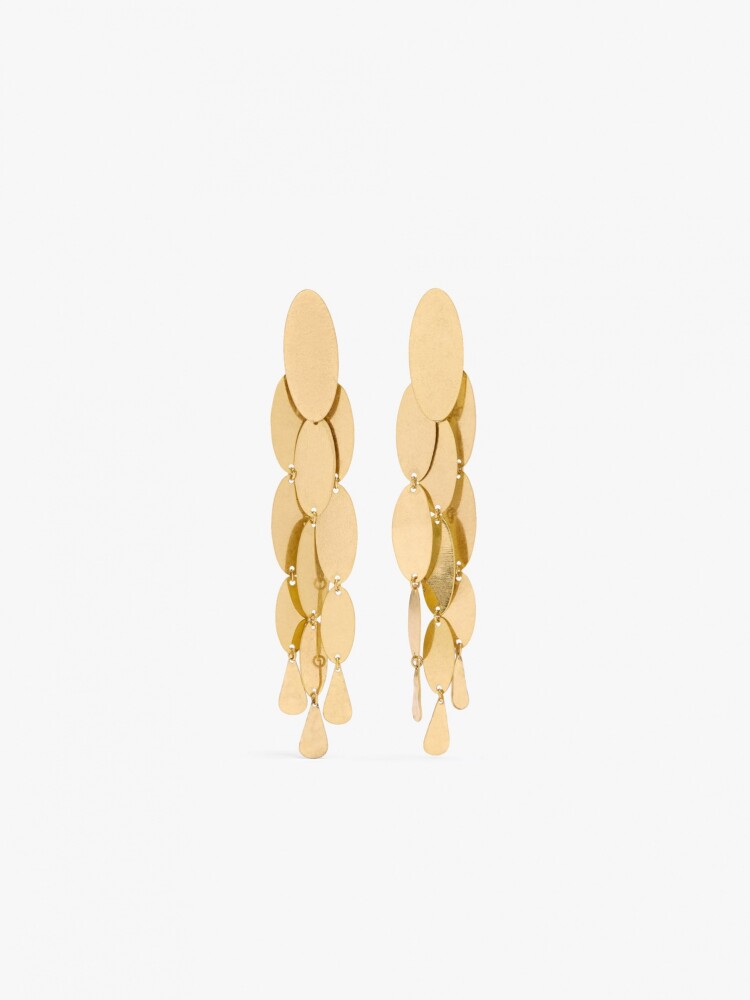 Pendientes Largos Con Formas Ovaladas dorado