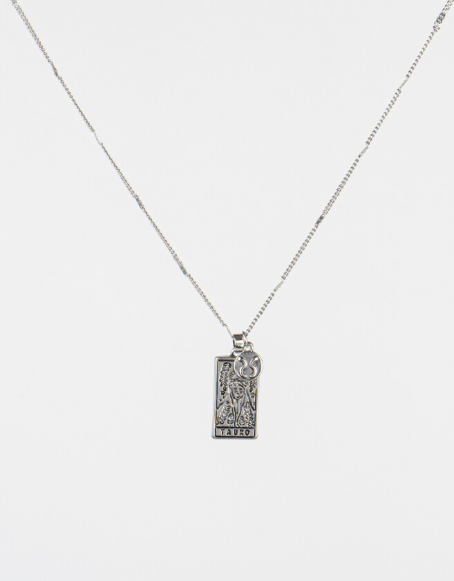 Cadena Corta con Dije De zodíaco Cadena Con Dije De Zodíaco Tauro - Plateado