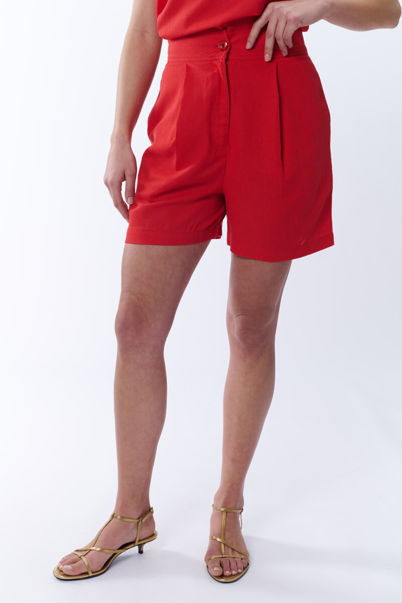 Bermuda con pretina Rojo