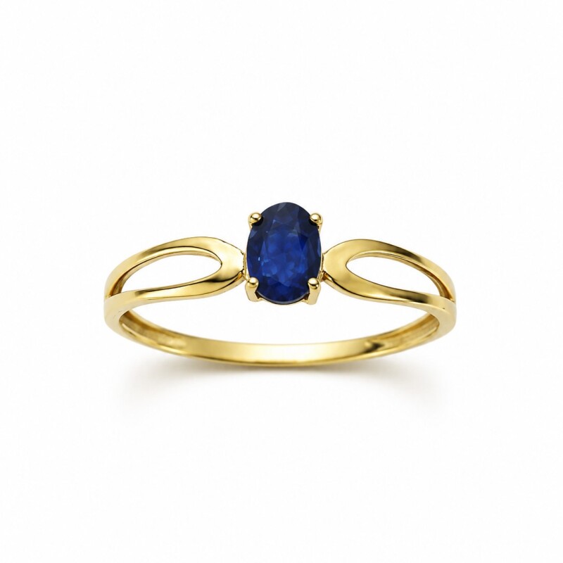 Anillo en oro con Zafiro azul Anillo en oro con Zafiro azul