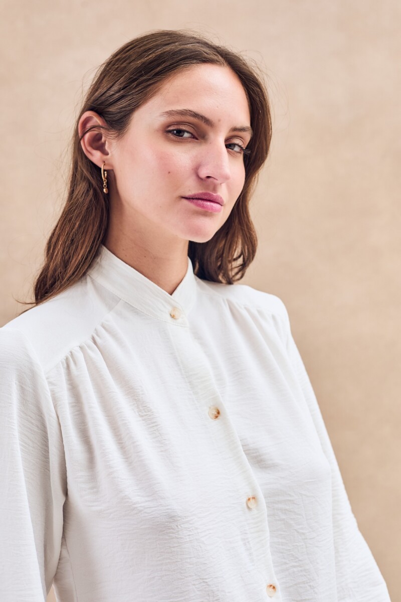 Blusa Cuello Mao Off White