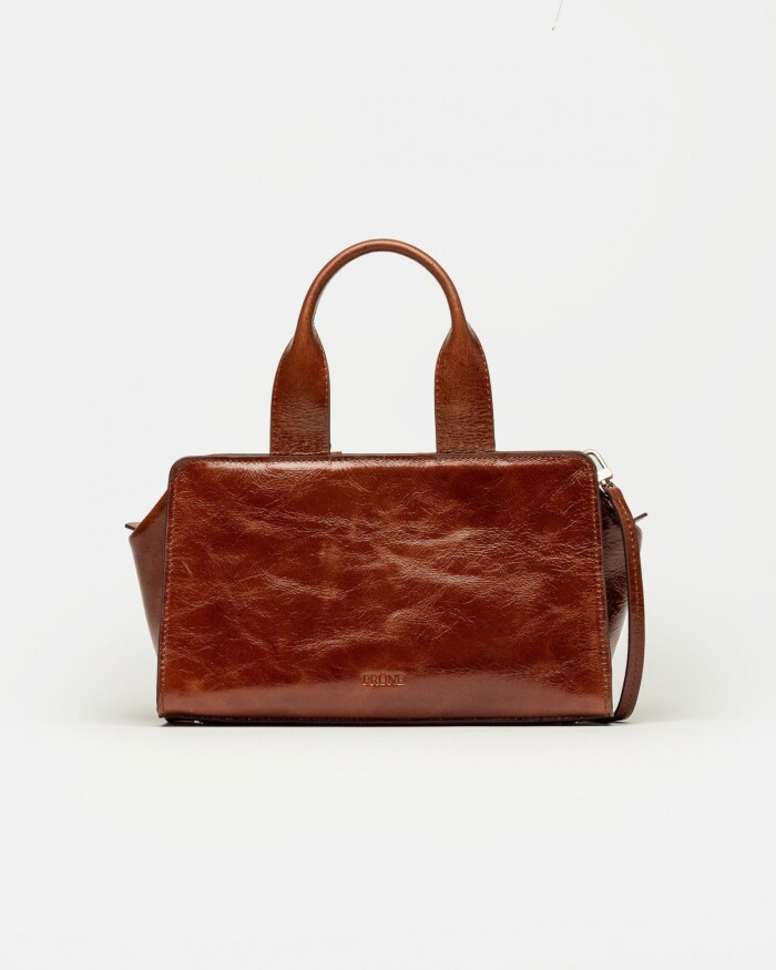 Cartera de mano Mila en cuero arrugado Cuoio