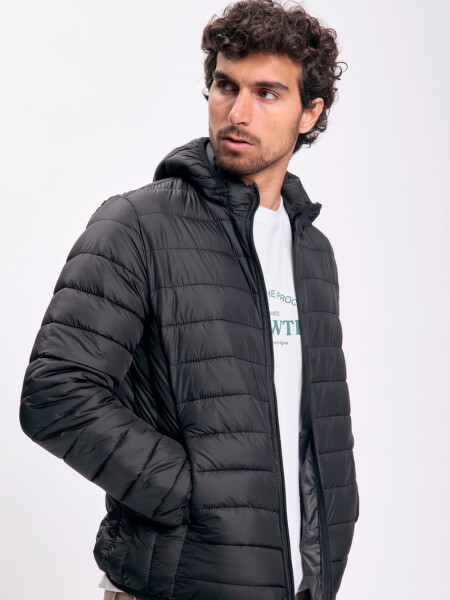 Campera capitoneada básica Negro