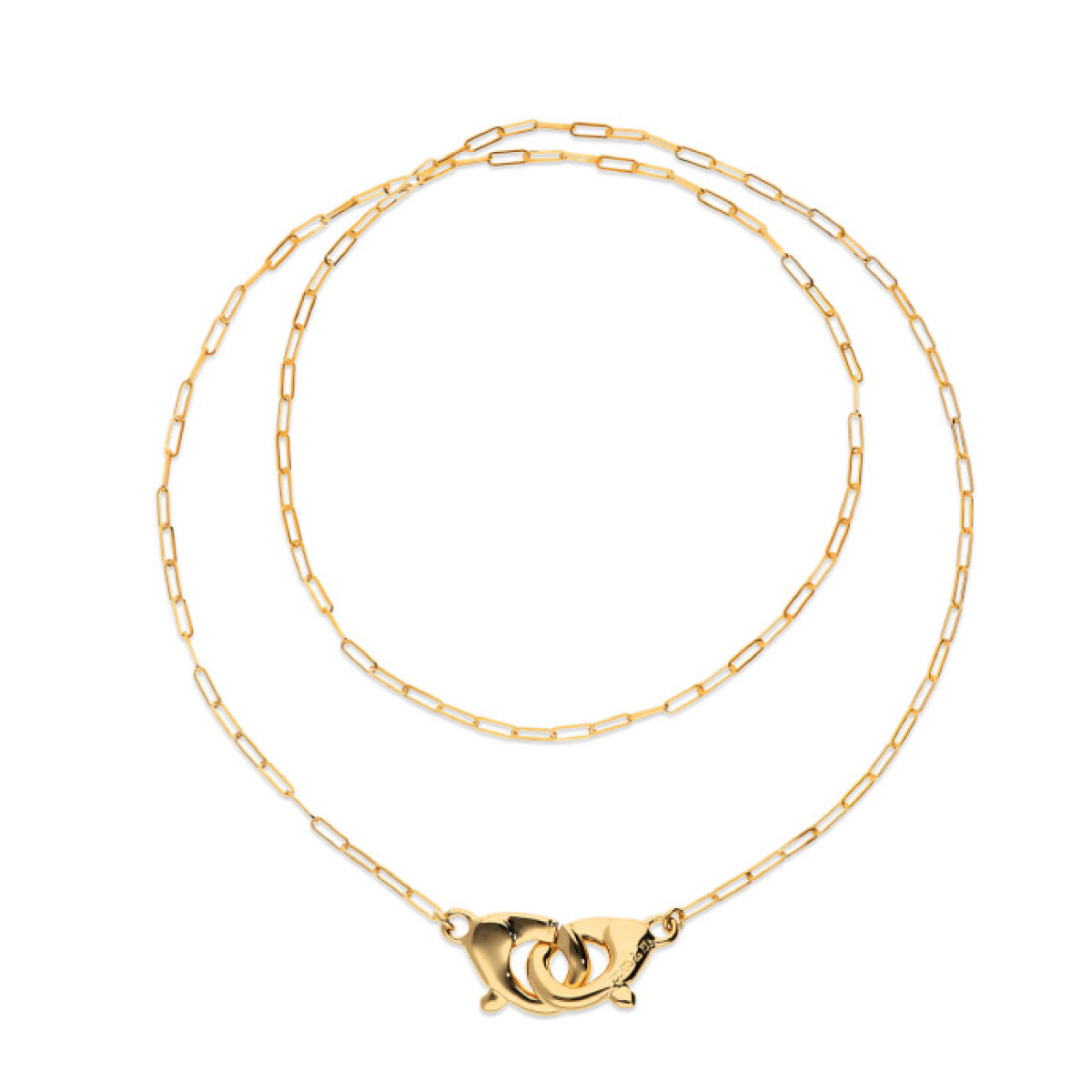 COLLAR LARGO BAÑADO EN ORO 18K CON MOSQUETON ENTRELAZADO - Colgante 