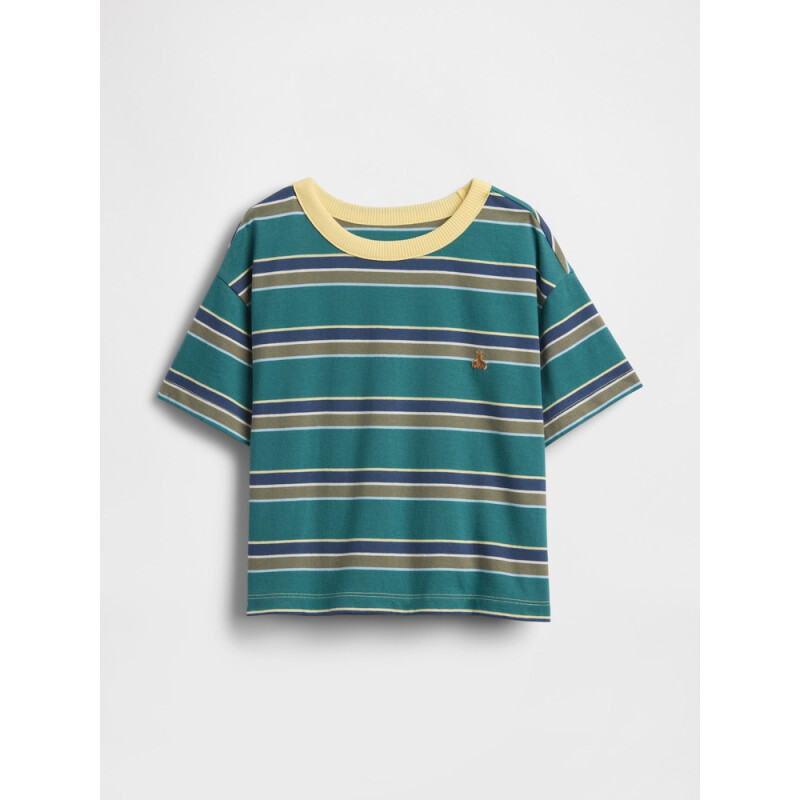 SS BOXY STRIPE ICON TEE BALSAM