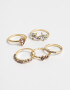Sets Anillos Strass Set Anillos Con Strass - Dorado