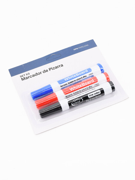 MARCADOR DE PIZARRA SET 3 PCS MULTICOLOR