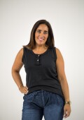 Musculosa básica de algodón NEGRA