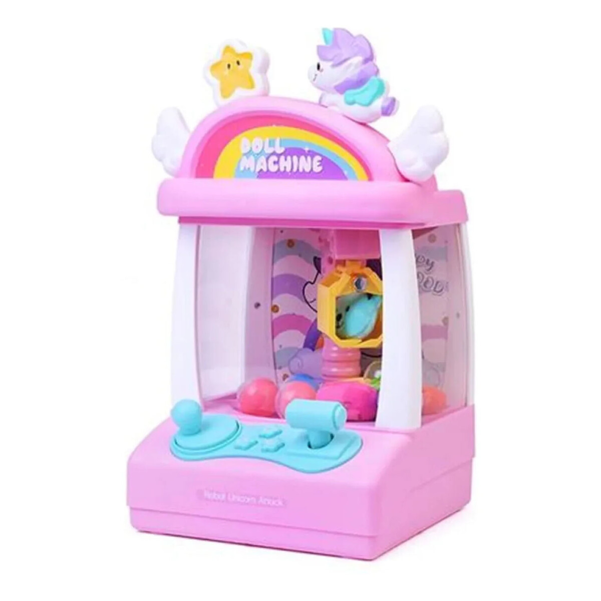 Máquina Atrapa Premios Infantil Con Luces Sonidos Unicornio - Rosa 