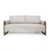 Sofa 3 cuerpos - Brazos madera - Tela Beige Sofa 3 cuerpos - Brazos madera - Tela Beige