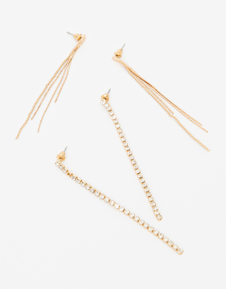 Aros Sets Strass Set De Aros Colgantes Strass - Cristal