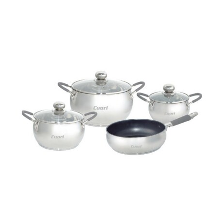 JUEGO DE OLLAS CUORI 7 PIEZAS ACERO INOX. JUEGO DE OLLAS CUORI 7 PIEZAS ACERO INOX.