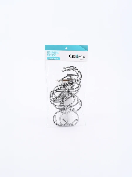 SET GANCHOS MULTIUSOS PLATEADO