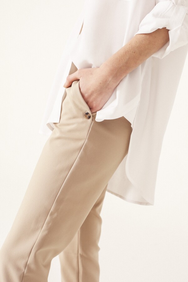 Pantalón Slim Beige Beige