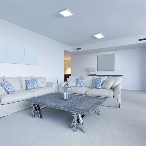 Plafón LED cuadrado IP44 5W frío 120mm IX2209Y