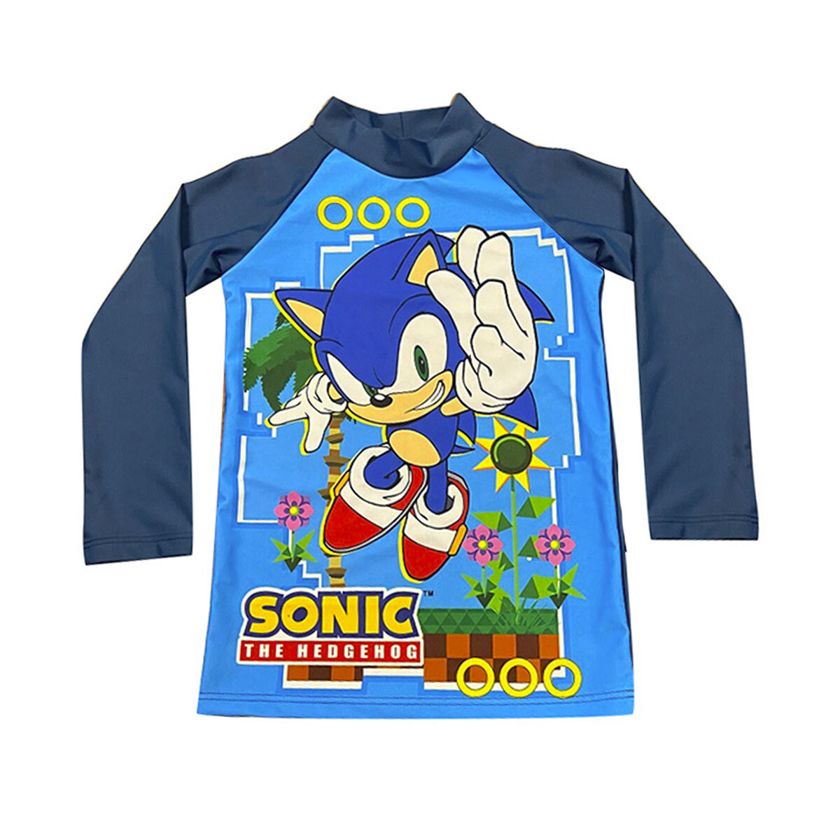 Remera UV Malla Infantil Sonic Varios Talles - AZUL 