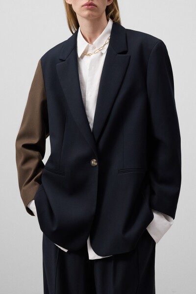 BLAZER BICOLOR Azul