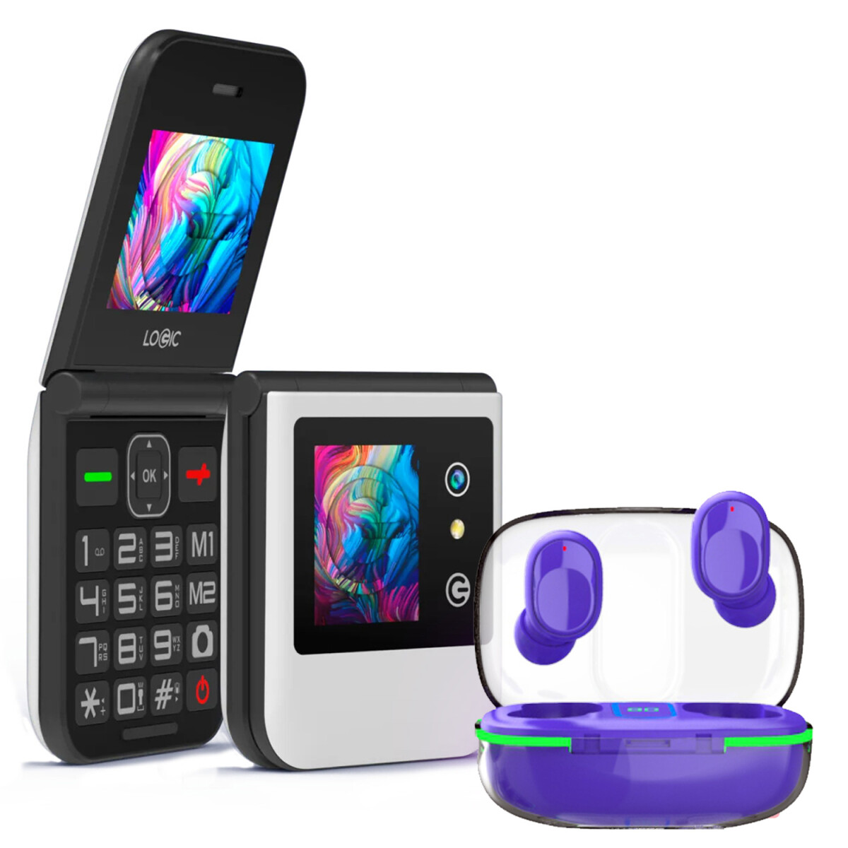 Logic Z8l Flip Lte 4g Micro Sd Radio Dual Sim + Regalo - BLANCO 