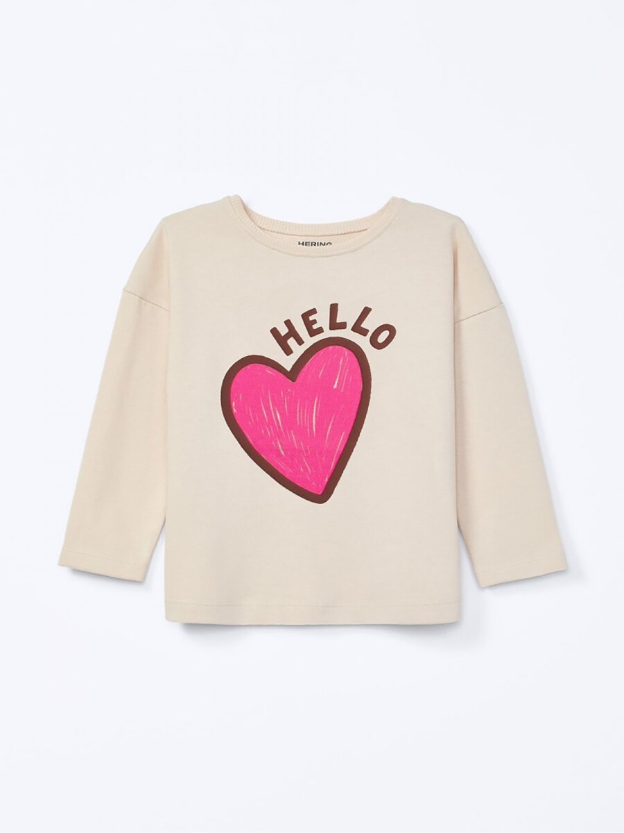CAMISETA INFANTIL CON ESTAMPA - BEIGE 