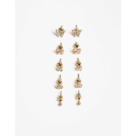 Set De Aros Pasantes Dorado Dorado