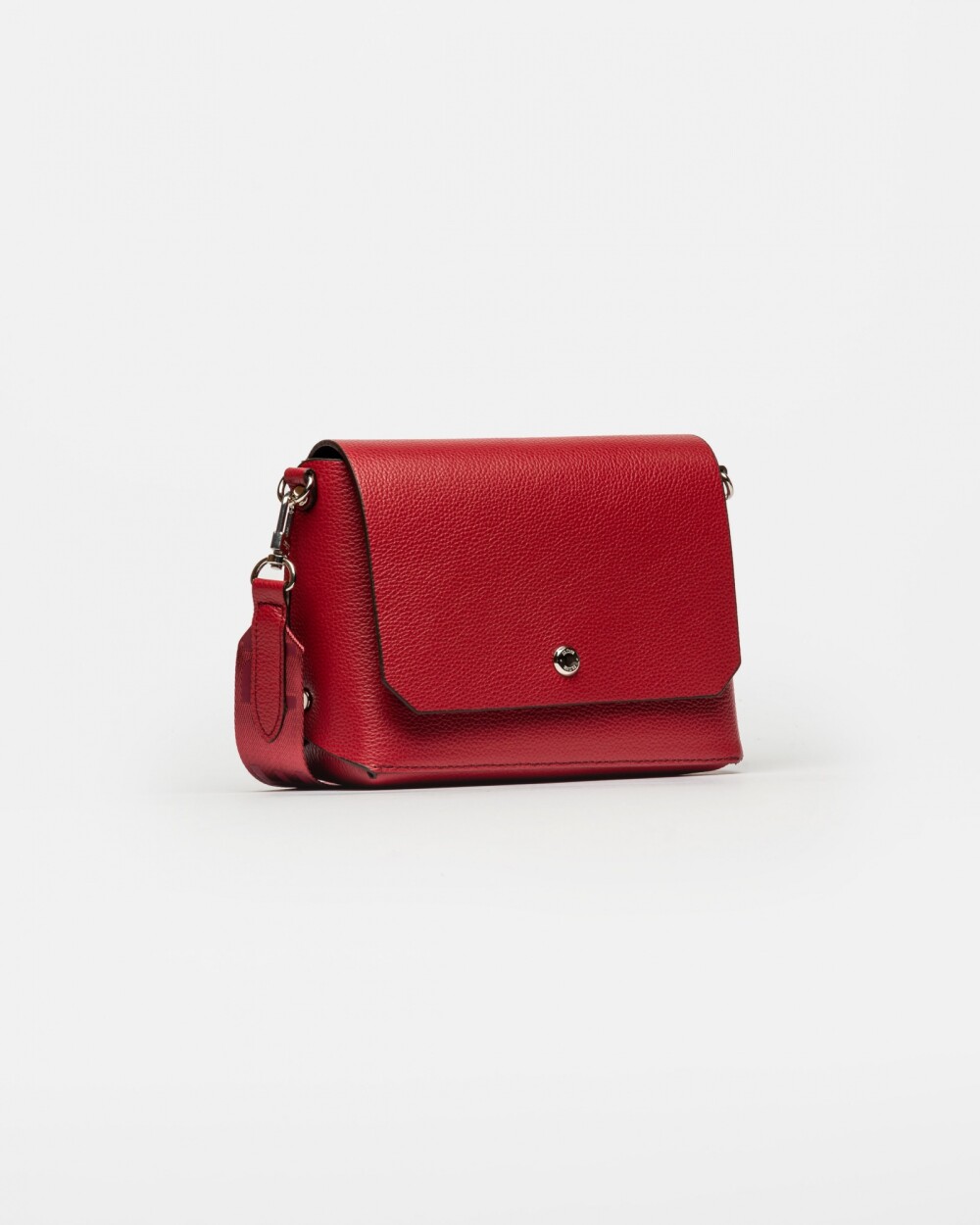 Bandolera Menorca En Cuero Graneado Rojo