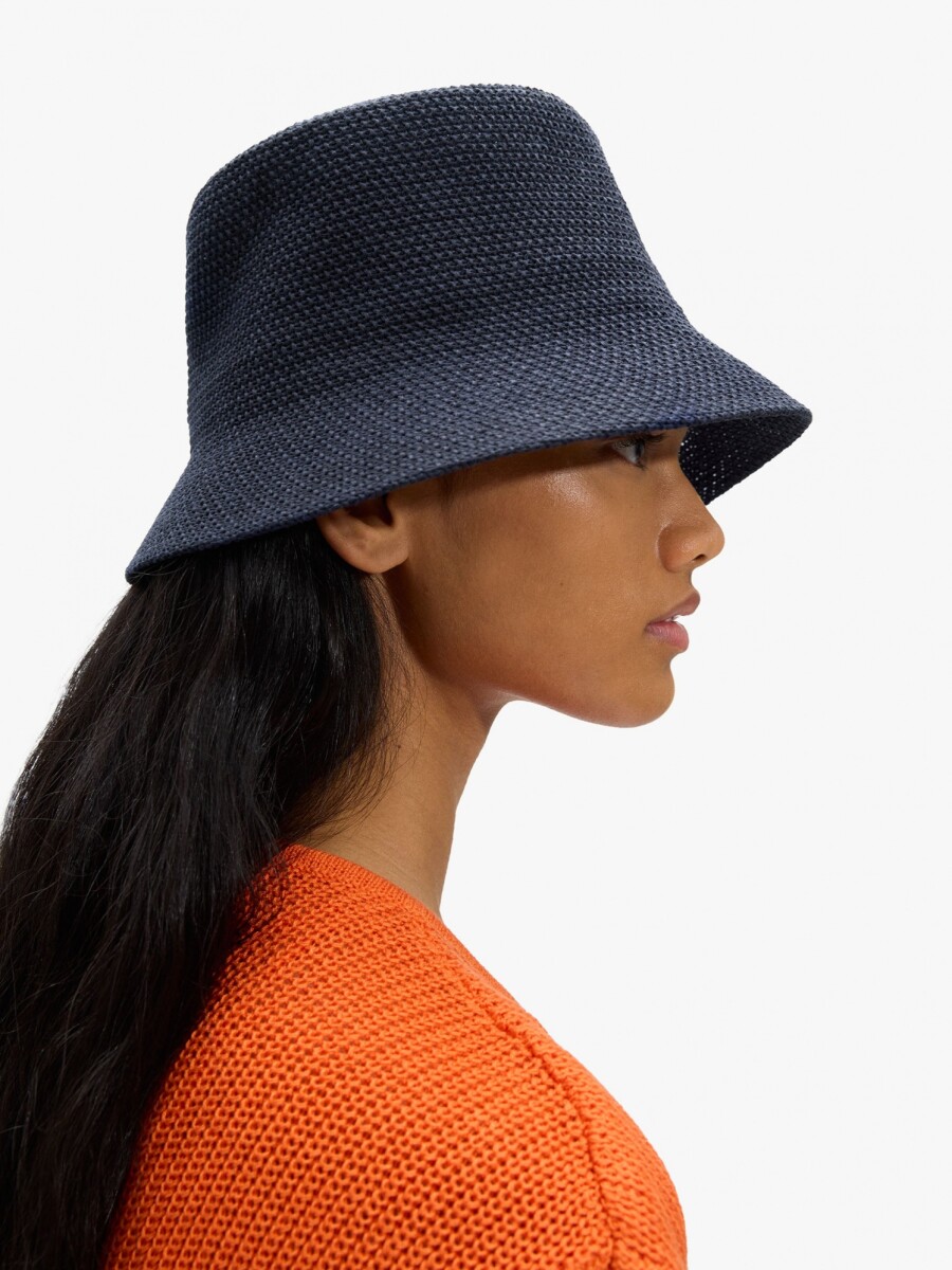 Sombrero Bucket De Punto azul-marino