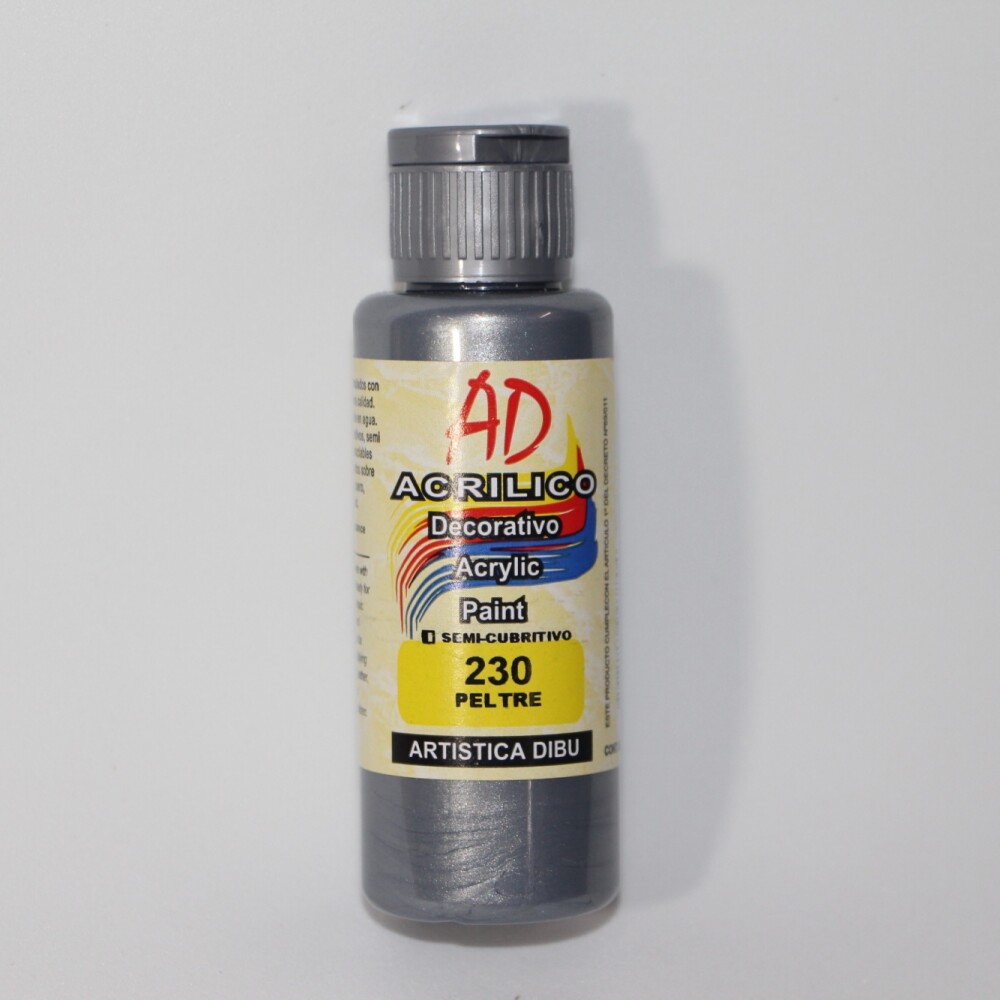 PINTURA ACRILICA ARTISTICA DIBU 60 ML. DIFERENTES COLORES COLOR PELTRE 230